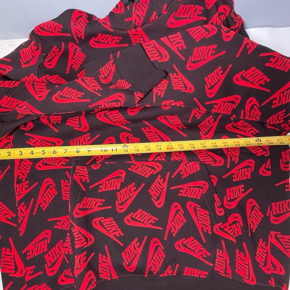 Nike Men’s Hoodie All Over Print Swoosh Red - Picture 6 of 9